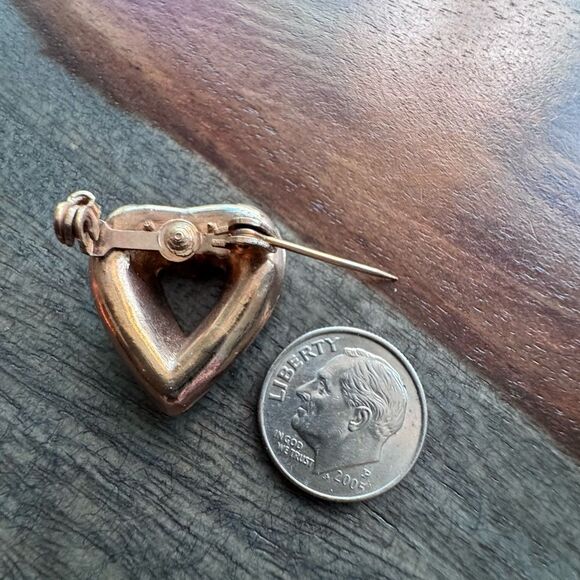 Vintage Pin Faux Pearl and Faux Diamond Gold Tone - Picture 3 of 5